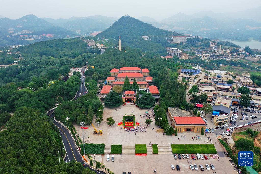 这是河北省平山县西柏坡纪念馆外景（2021年6月13日摄，无人机照片）。新华社记者 牟宇 摄